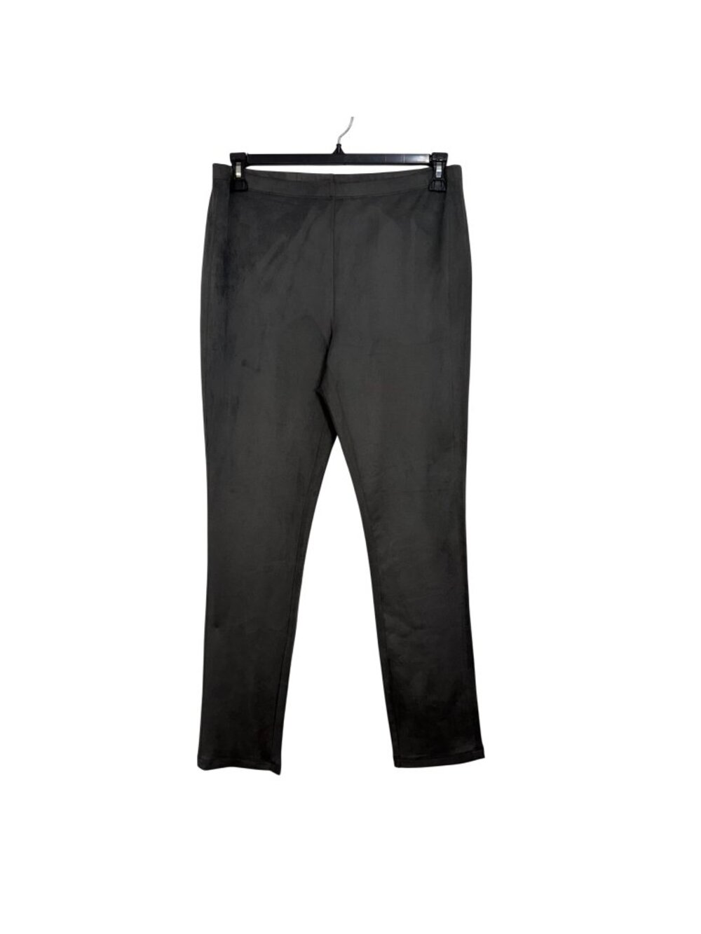 Grace Elements Women Smoke Grey Faux Suede-Like Stretch Pull On Skinny Pants M